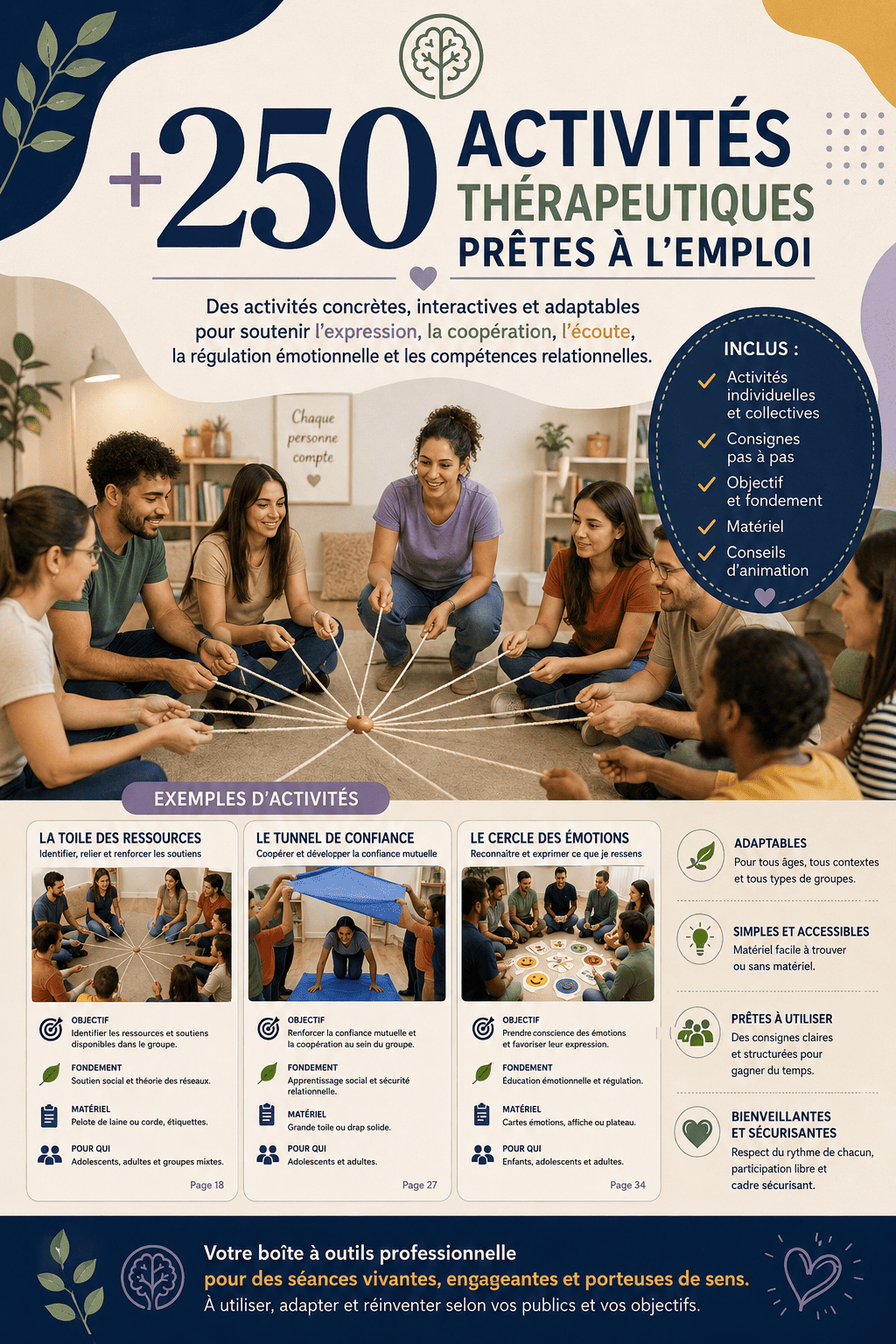 Aperçu du classeur d'activités thérapeutiques Séance Prête